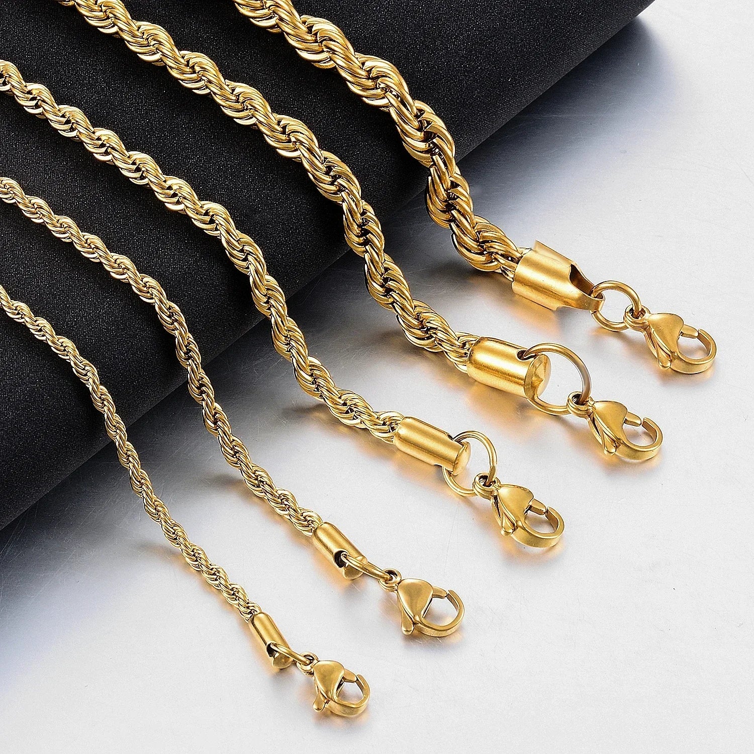 Classic Twisted Rope in acciaio inossidabile Unisex