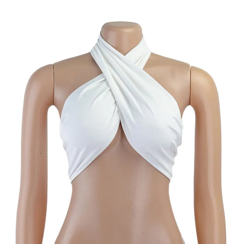 Top Donna Senza Spalline Cross Neck Casual