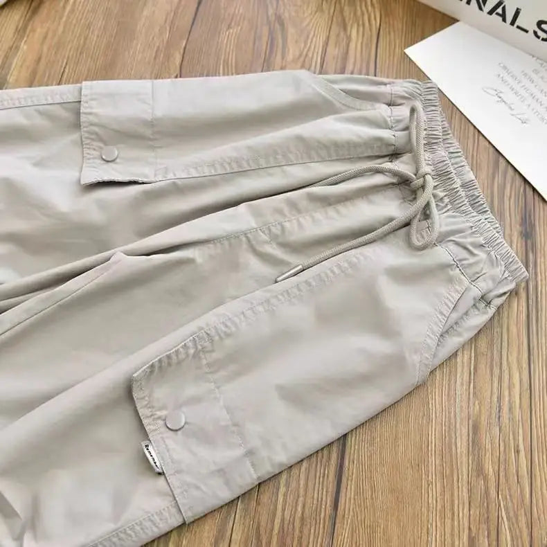 Vestiti primaverili alla moda per bambini Cargo Joggers Pantaloni elastici alla caviglia Pantaloni casual Leggero Traspirante