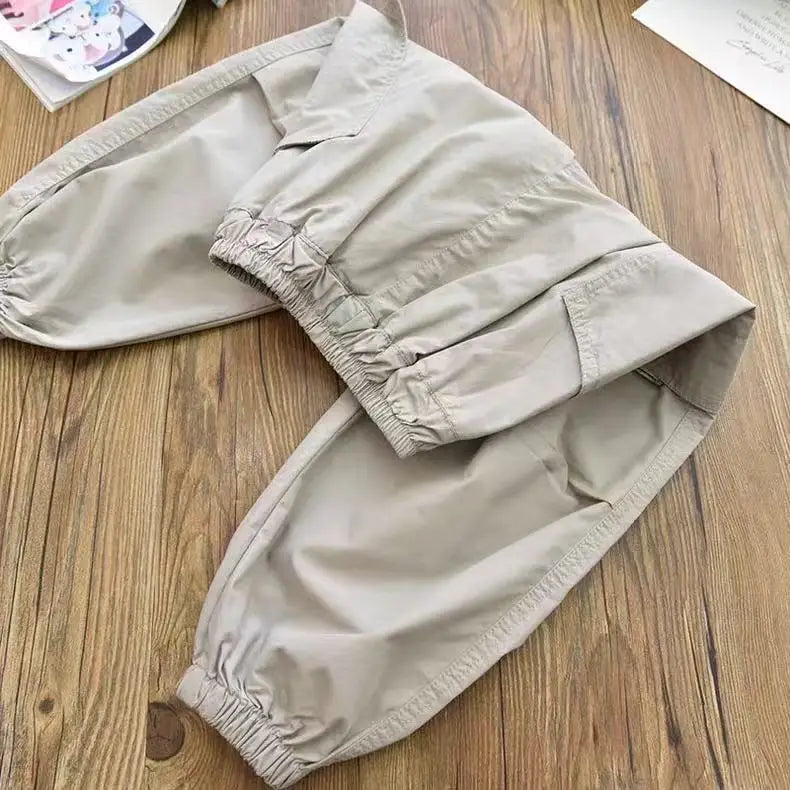 Vestiti primaverili alla moda per bambini Cargo Joggers Pantaloni elastici alla caviglia Pantaloni casual Leggero Traspirante