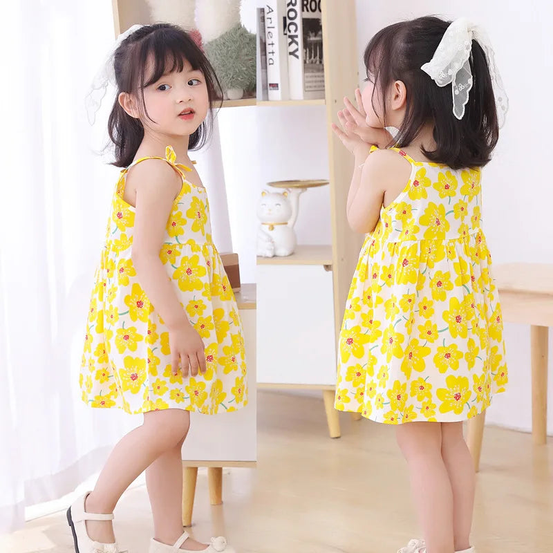 Vestito per bambini senza maniche con bretelle Top 3-6 anni