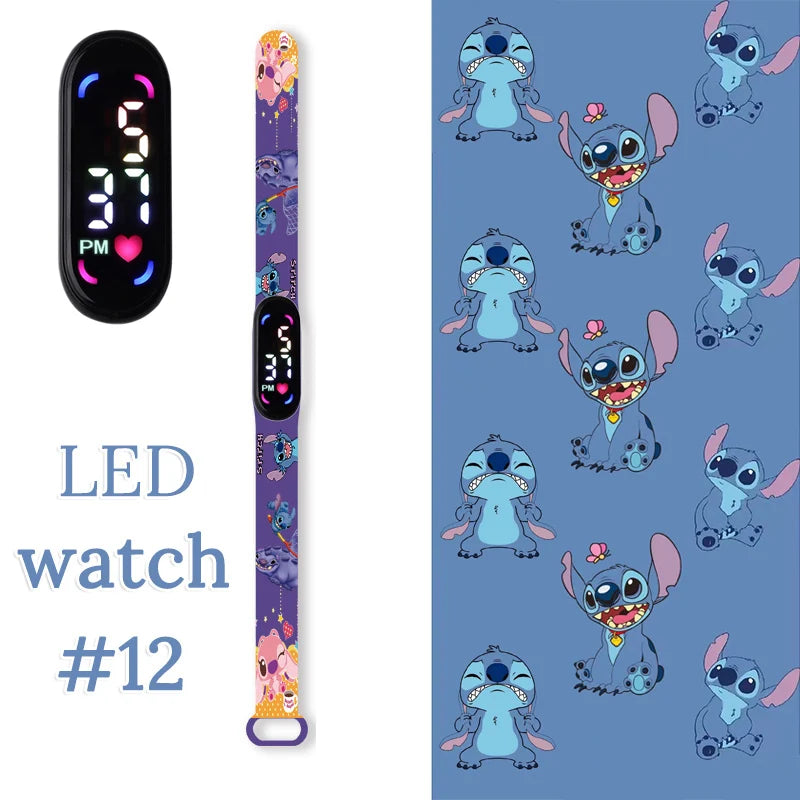 Stitch Orologi per bambini Bracciale sportivo impermeabile LED Touch digitale