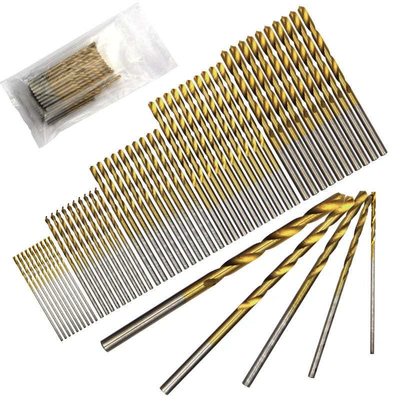 Set di punte a torsione 150/50 Pz placcato titanio 1-3mm- set di perforazione per lavorazione del legno