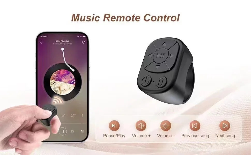 Anello Tiktok Scrolling, telecomando Bluetooth Tiktok