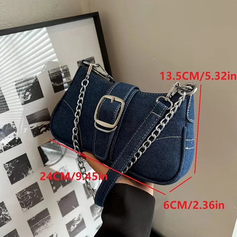 Borsa a tracolla in denim casual da donna