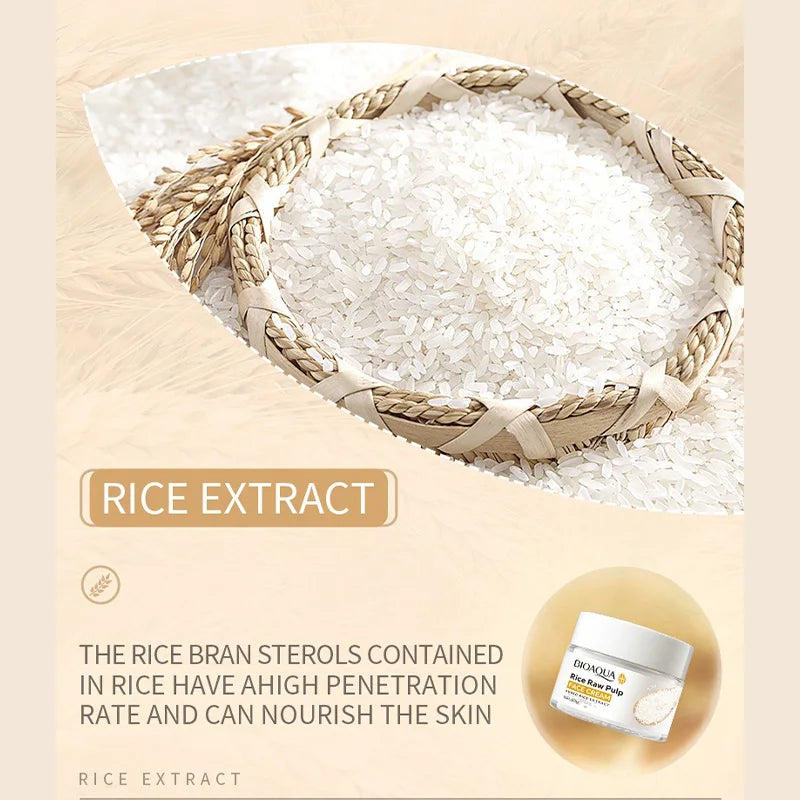 BIOAOUA Rice Puree Series Riduce le rughe, ammorbidisce la pelle, migliora la struttura della pelle, idrata, nutre la pelle e pulisce il viso
