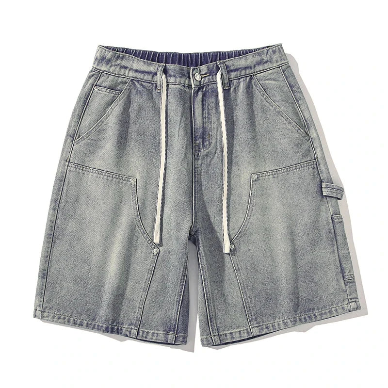 Pantaloncini di jeans da uomo larghi estivi Vintage Hip-hop Cargo Y2K