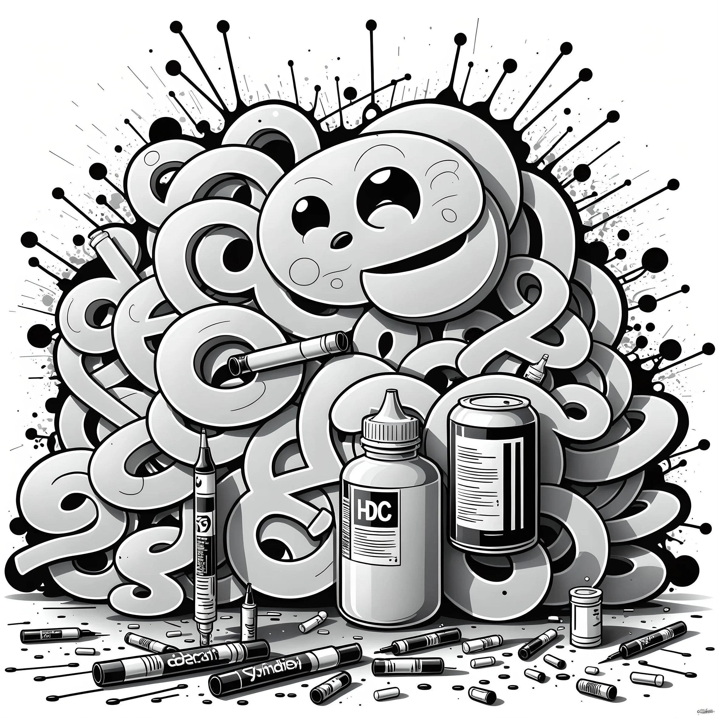 Libro da colorare di graffiti per adulti Design originale