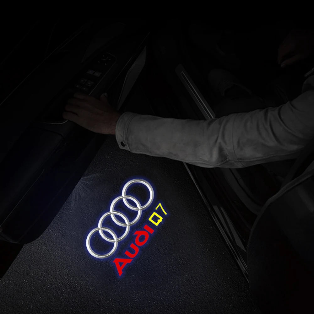 Per Audi Sline S3 S4 S5 S6 S7 RS Q7 Q5 Q3 A4 B8 8P A3 A6 C7 A5 A6L Quattro Auto Logo Porta LED Lampada di benvenuto Laser Proiettore Luce
