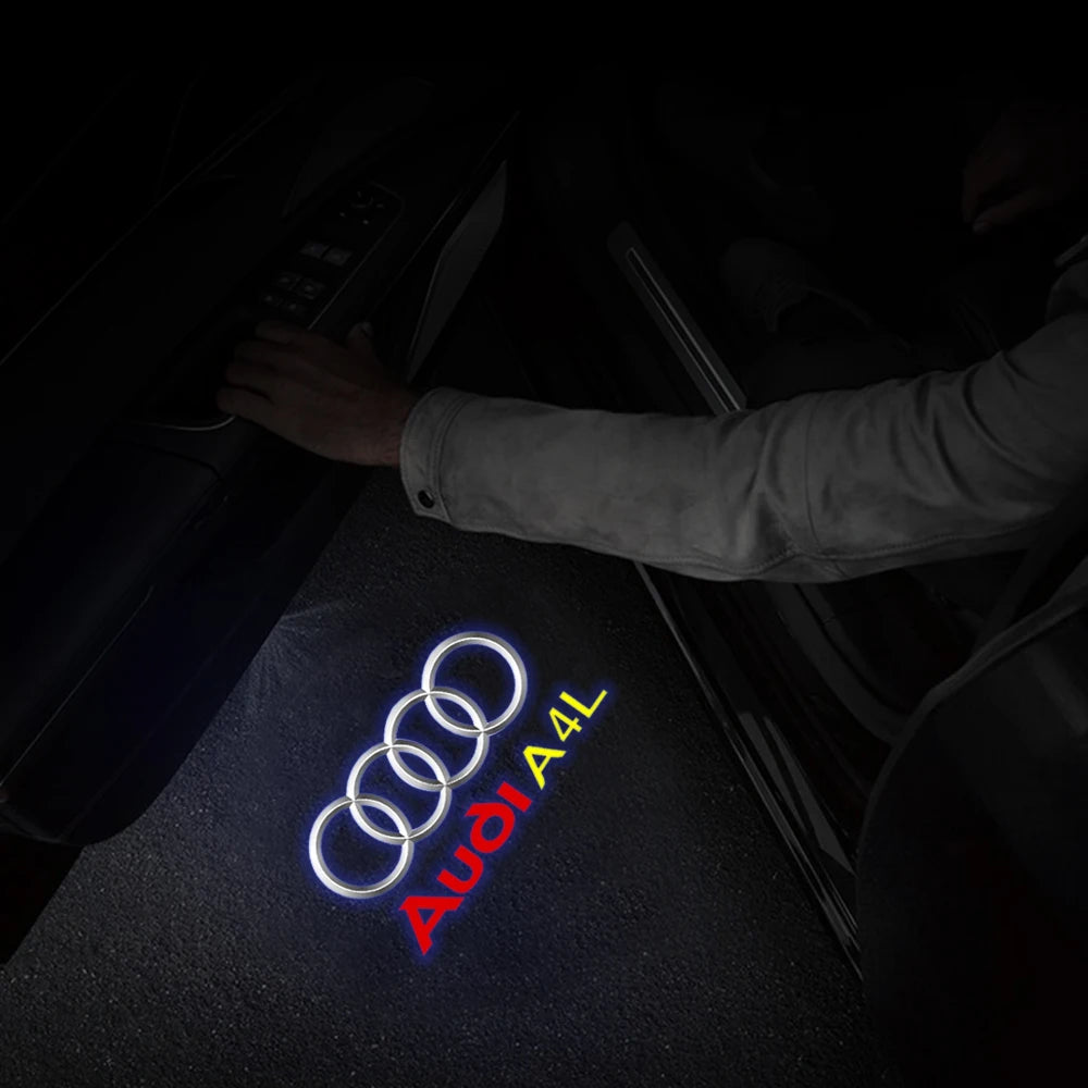 Per Audi Sline S3 S4 S5 S6 S7 RS Q7 Q5 Q3 A4 B8 8P A3 A6 C7 A5 A6L Quattro Auto Logo Porta LED Lampada di benvenuto Laser Proiettore Luce