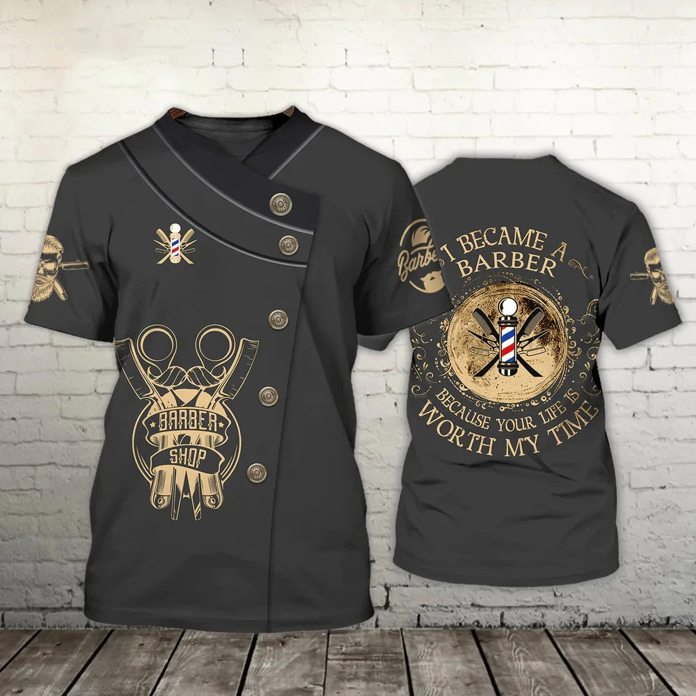 T-shirt Parrucchiere Streetwear Abbigliamento uniforme Barber Shop