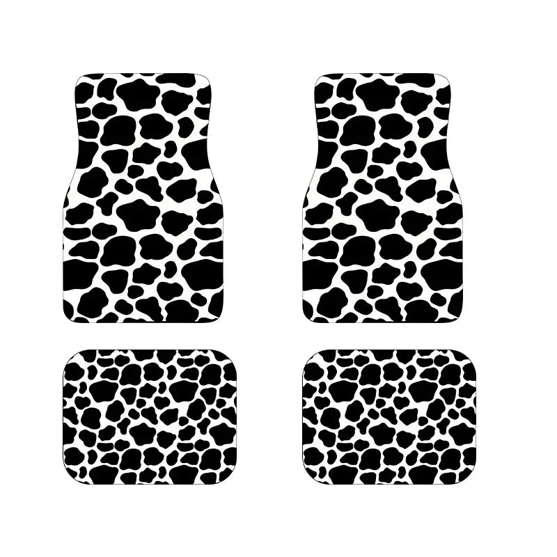Set di tappetini per auto con stampa leopardata, dimensioni universali per tutte le stagioni per sedili anteriori e posteriori