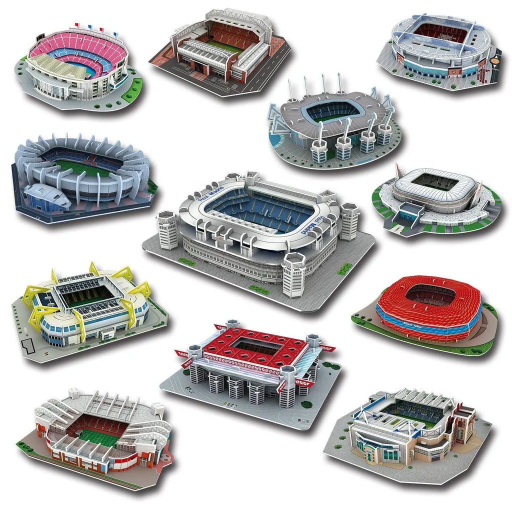 Campo da calcio in miniatura 3D Puzzle fai da te Modelli di stadi famosi in tutto il mondo