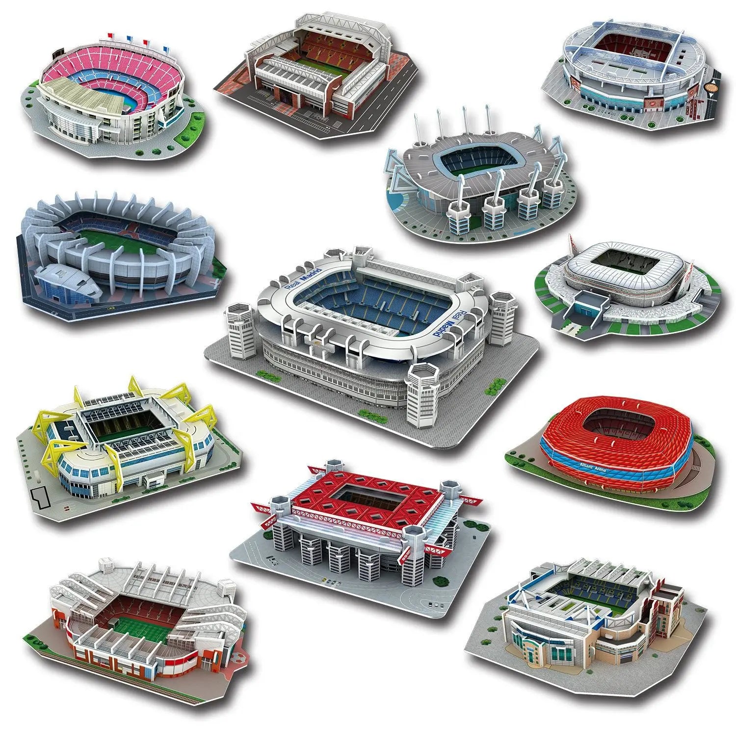 Campo da calcio in miniatura 3D Puzzle fai da te Modelli di stadi famosi in tutto il mondo