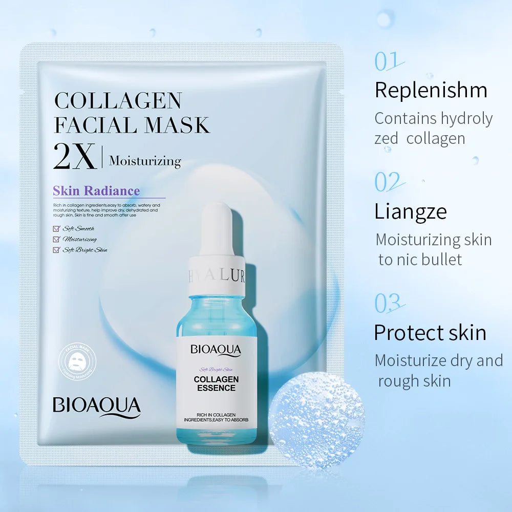 20pcs BIOAQUA Maschera viso al collagene