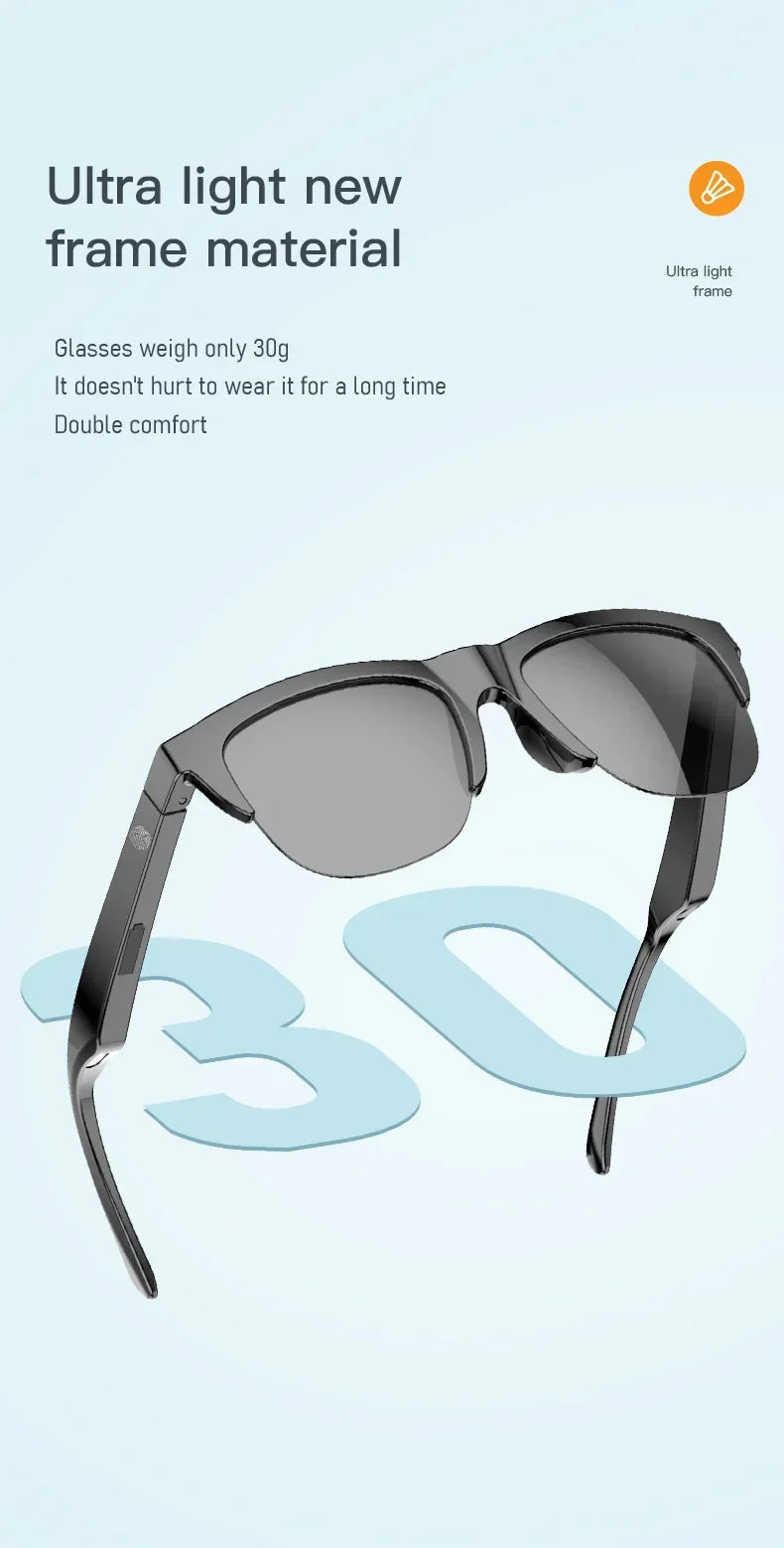 Nuovi occhiali da sole Smart Bluetooth V5.3 Occhiali da vista Cuffie sportive all’aperto HIFI Tecnologia  Anti-touch UV per uomini e donne