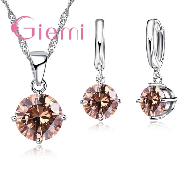 Collana con ciondolo in argento Set Trendy Austrian Crystal