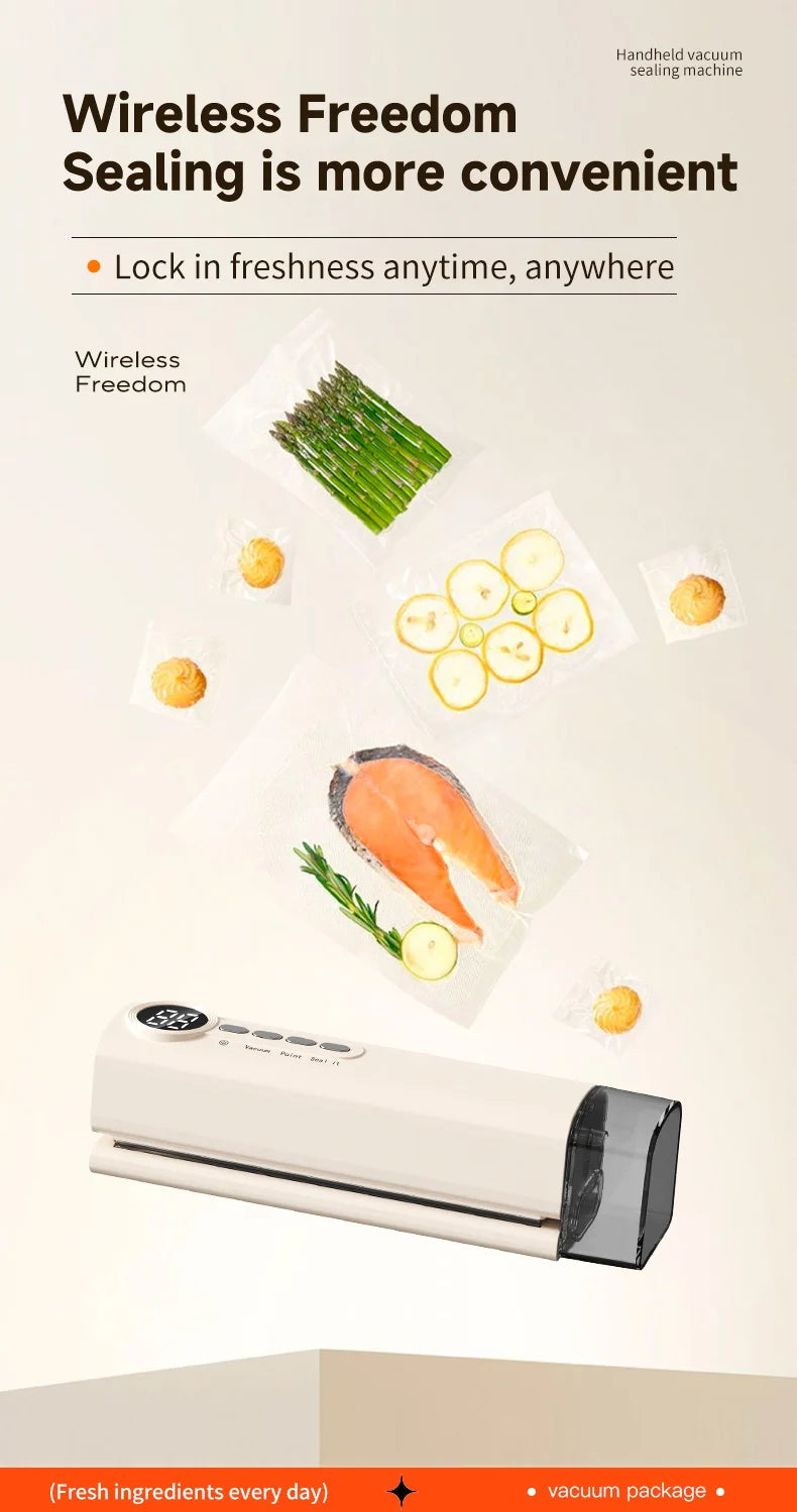 Sigillante sottovuoto wireless portatile multifunzionale potente aspirazione Macchina automatica per sigillare il cibo Sigillante per sacchetti per alimenti ricaricabile USB