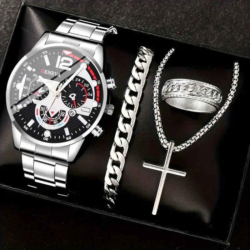 Orologio in lega d’oro romano set completo da uomo