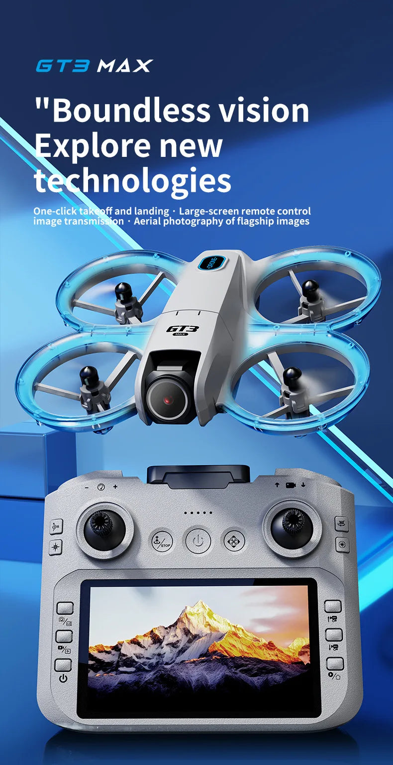 New GT3 MAX Drone 8K HD 4.3” Telecomando Modalita 360° Flip Quadcopter 2 modelli