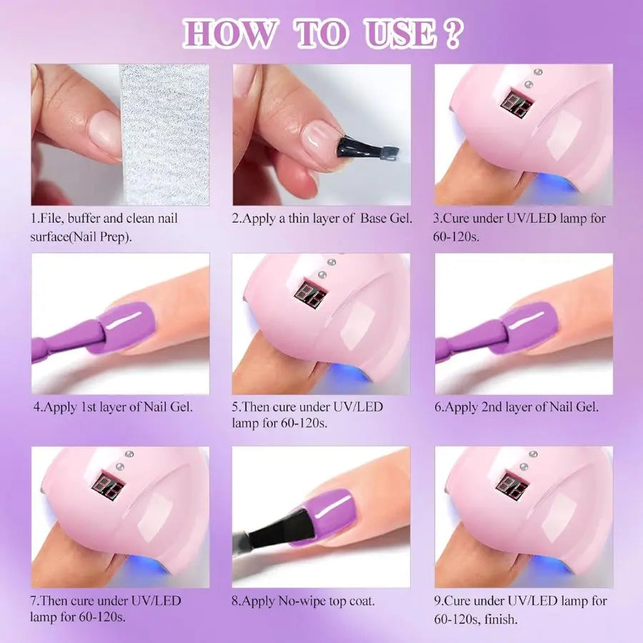 QAZIXU Gel per unghie per Nail Art SET 6 Pz