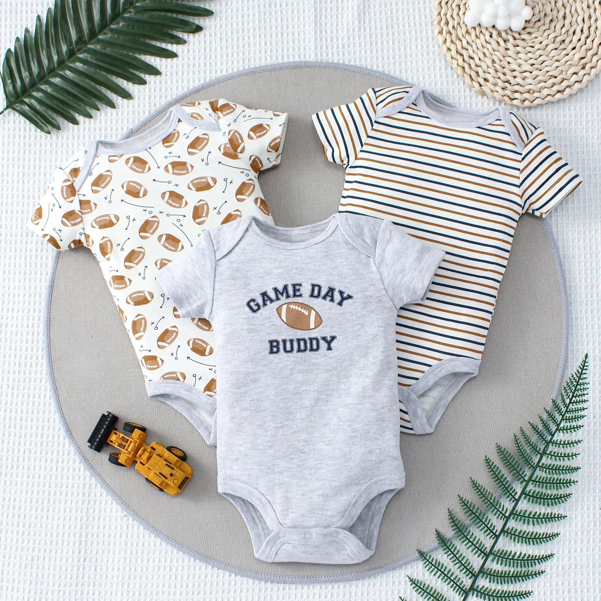Set di tre pezzi con motivo Baby Body dinosauro dei cartoni animati 0-9 mesi