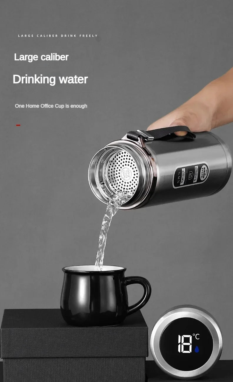 Bottiglia termica in acciaio inossidabile da 500ML-1 litro con display a temperatura a LED