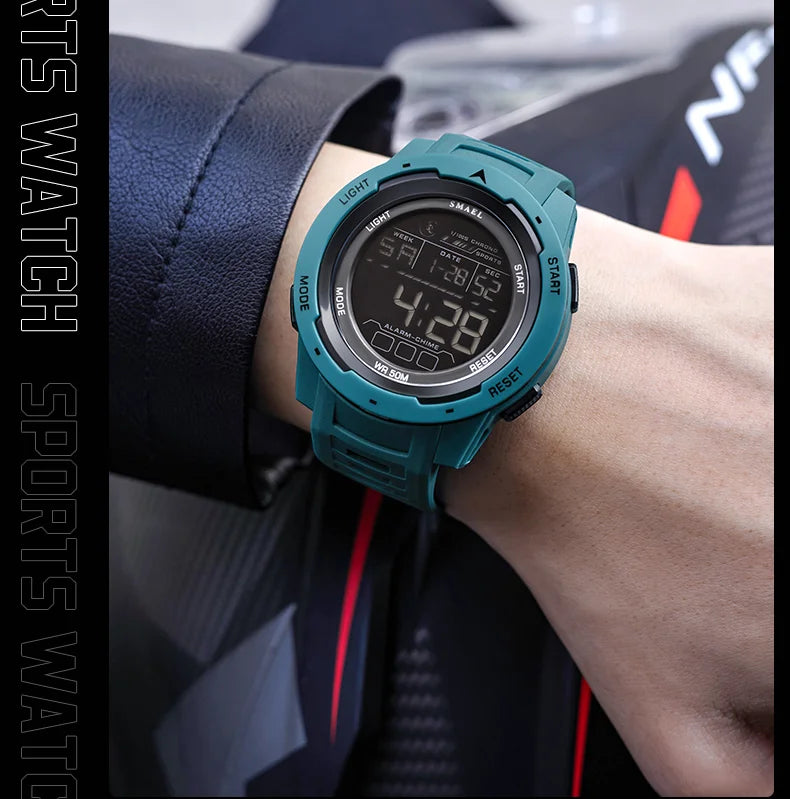 SMAEL Orologi da polso sportivi a LED Orologio impermeabile da uomo