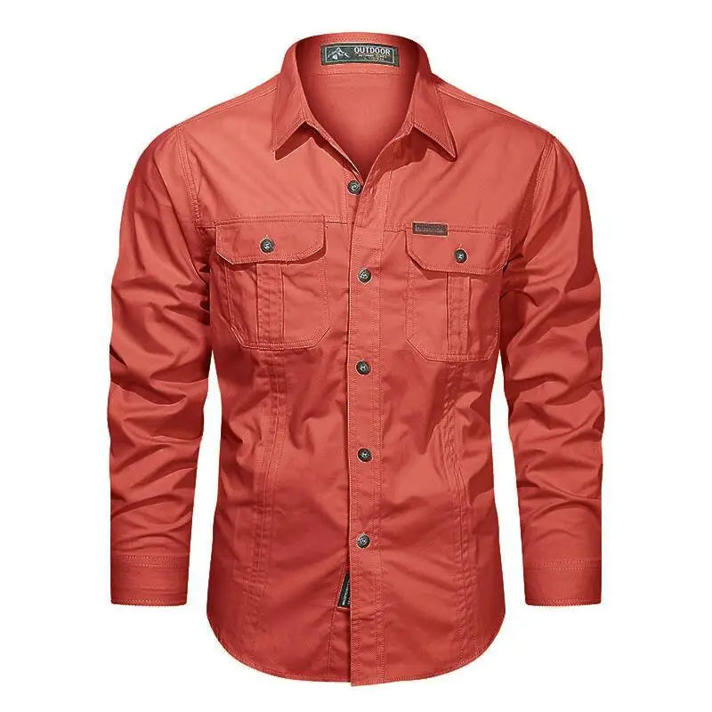 Camicie militari Uomo Cotone Casual Slim Fit Top