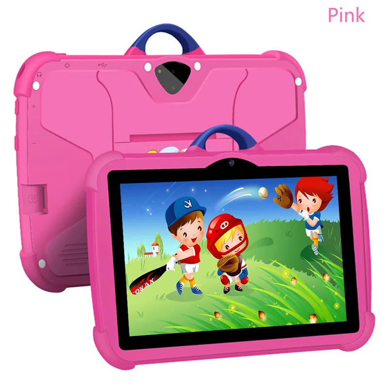 Tablet PC per bambini da 7 pollici con Android 13 Quad Core 4GB RAM 64GB ROM Apprendimento educativo Preferito dai bambini Design semplice economico