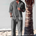 Estate Casual Set Sciolto Scollo a V Mezza manica Top e Pantaloni Abiti Uomo