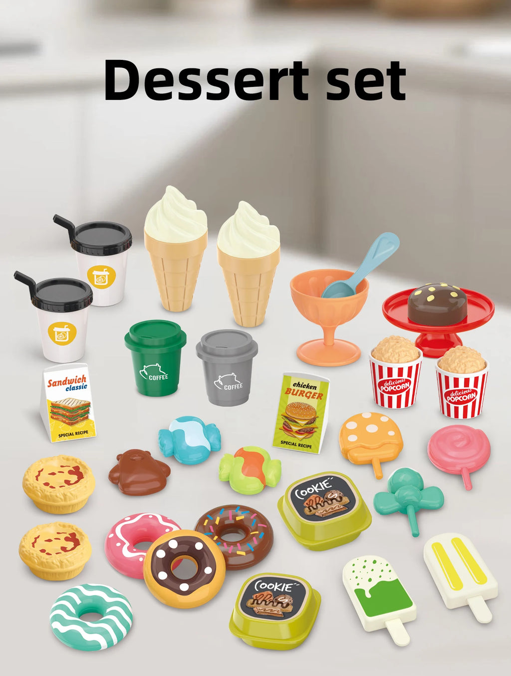Giocattoli per bambini: gioco di finzione, barbecue, fast food, pizza, sushi, tè pomeridiano, dessert, cibo da cucina, set di giocattoli
