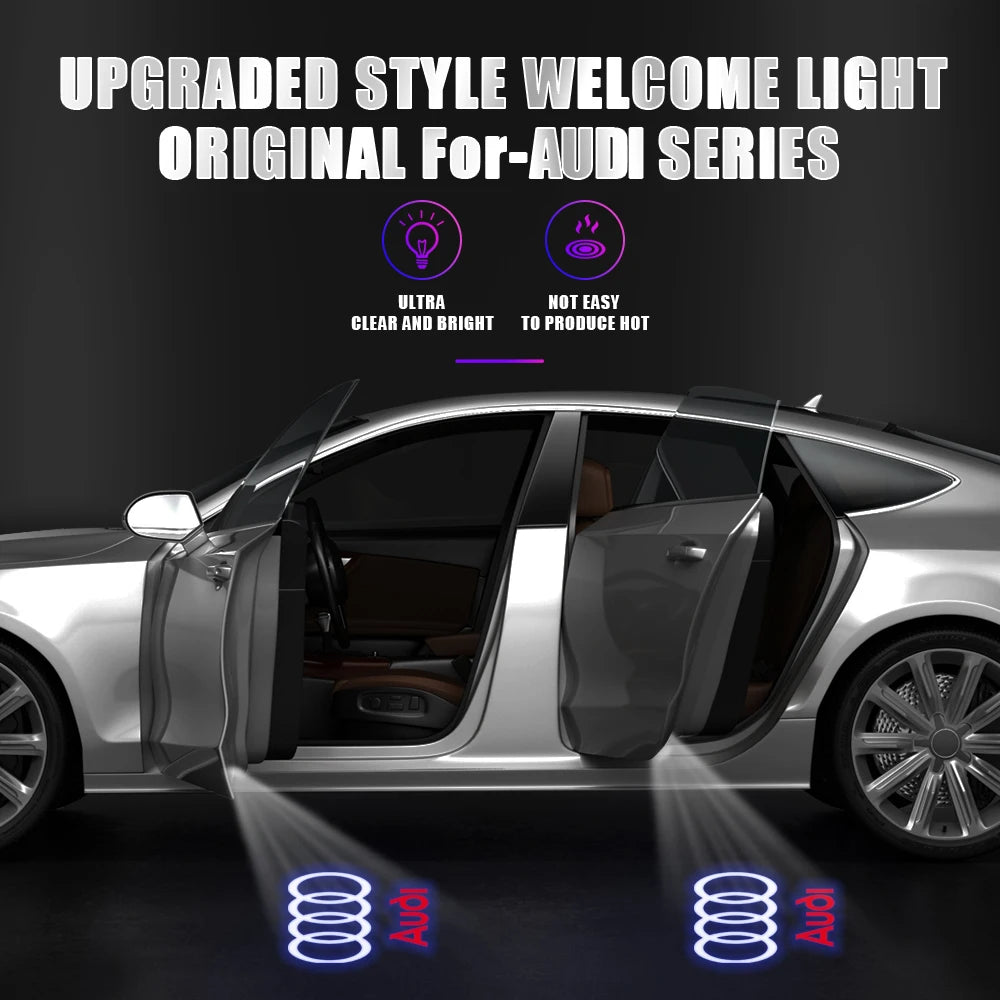 Per Audi Sline S3 S4 S5 S6 S7 RS Q7 Q5 Q3 A4 B8 8P A3 A6 C7 A5 A6L Quattro Auto Logo Porta LED Lampada di benvenuto Laser Proiettore Luce