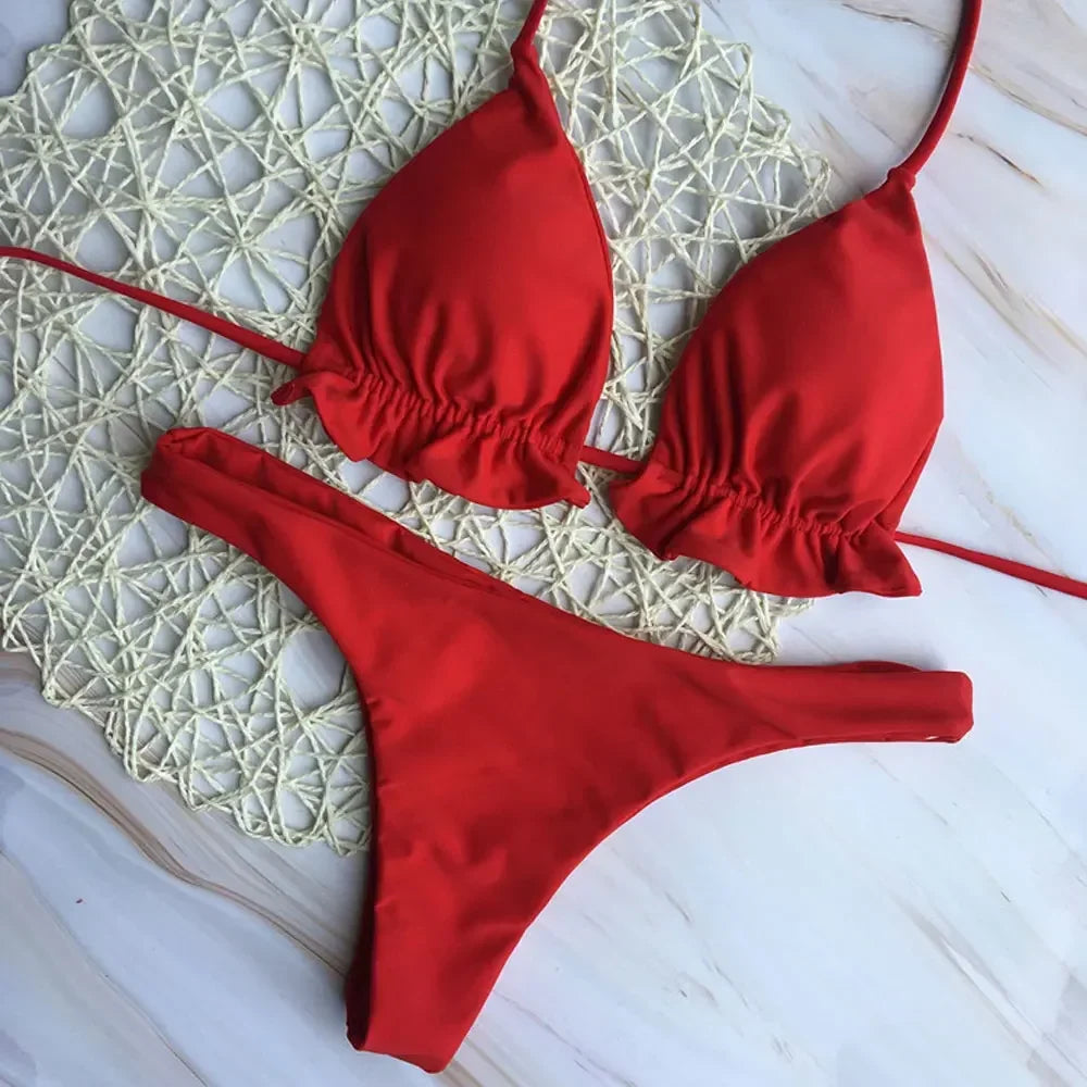 Set bikini brasiliano estivo 2 pezzi Set Push-up