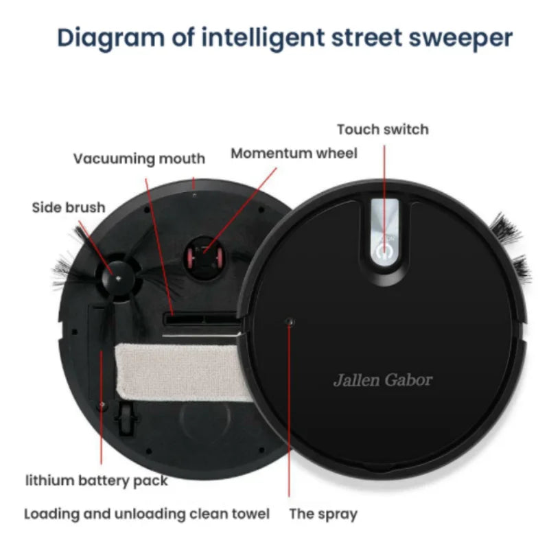 Aspirapolvere robot intelligente senza fili 5 in 1 Multifunzionale Super silenzioso Aspirazione Mop Humidifying per uso domestico Elettrodomestici