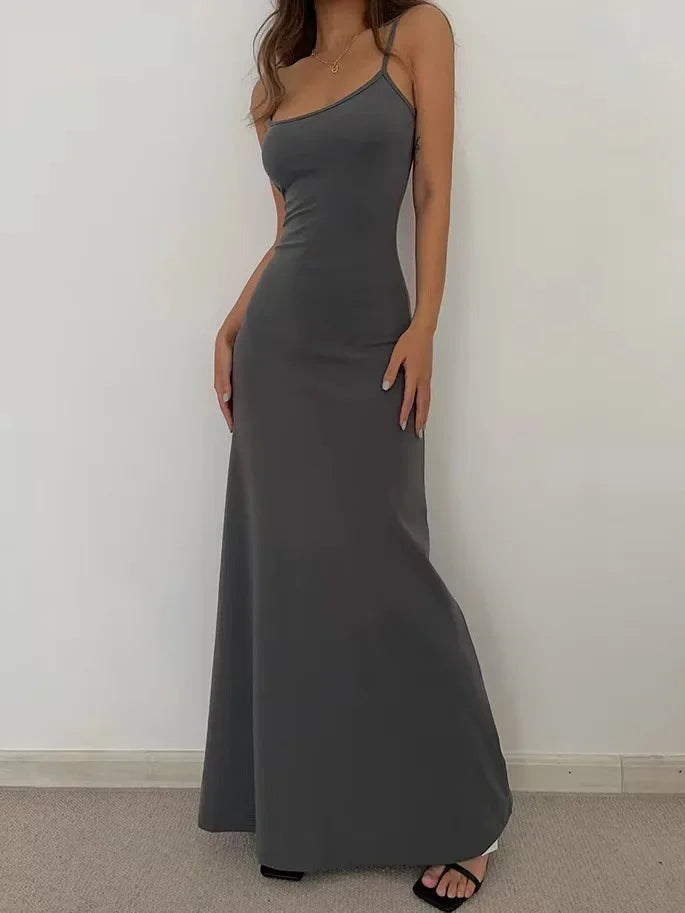 Abito Donna Lungo Senza Schiena Sottile Vita Sexy Dolce E Piccante