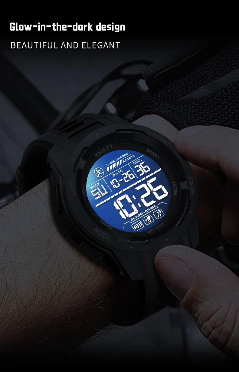 SMAEL Orologi da polso sportivi a LED Orologio impermeabile da uomo