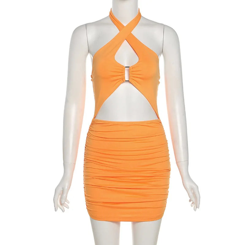 Abito aderente donna senza schienale senza maniche Skinny Mini abito Club Party