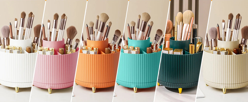 Organizzatore a 360 gradi per trucco 5 slot Pennelli per trucco