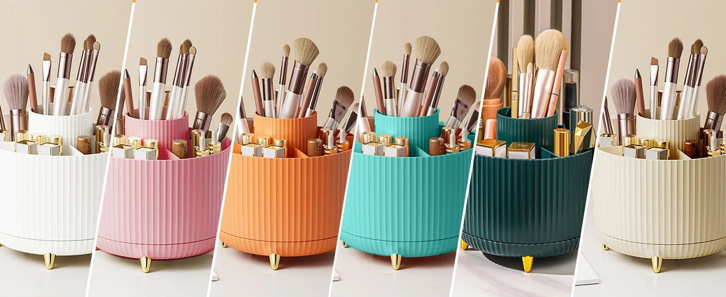 Organizzatore a 360 gradi per trucco 5 slot Pennelli per trucco