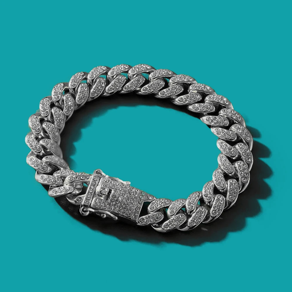 Bracciale a catena a maglie cubane