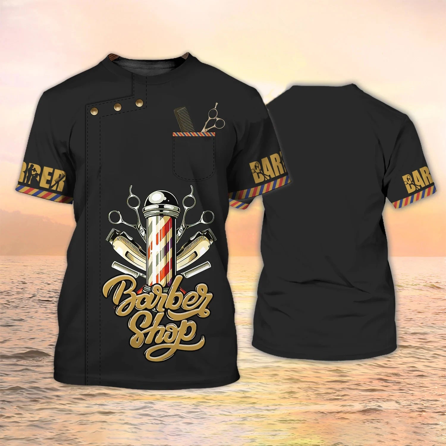 T-shirt Parrucchiere Streetwear Abbigliamento uniforme Barber Shop