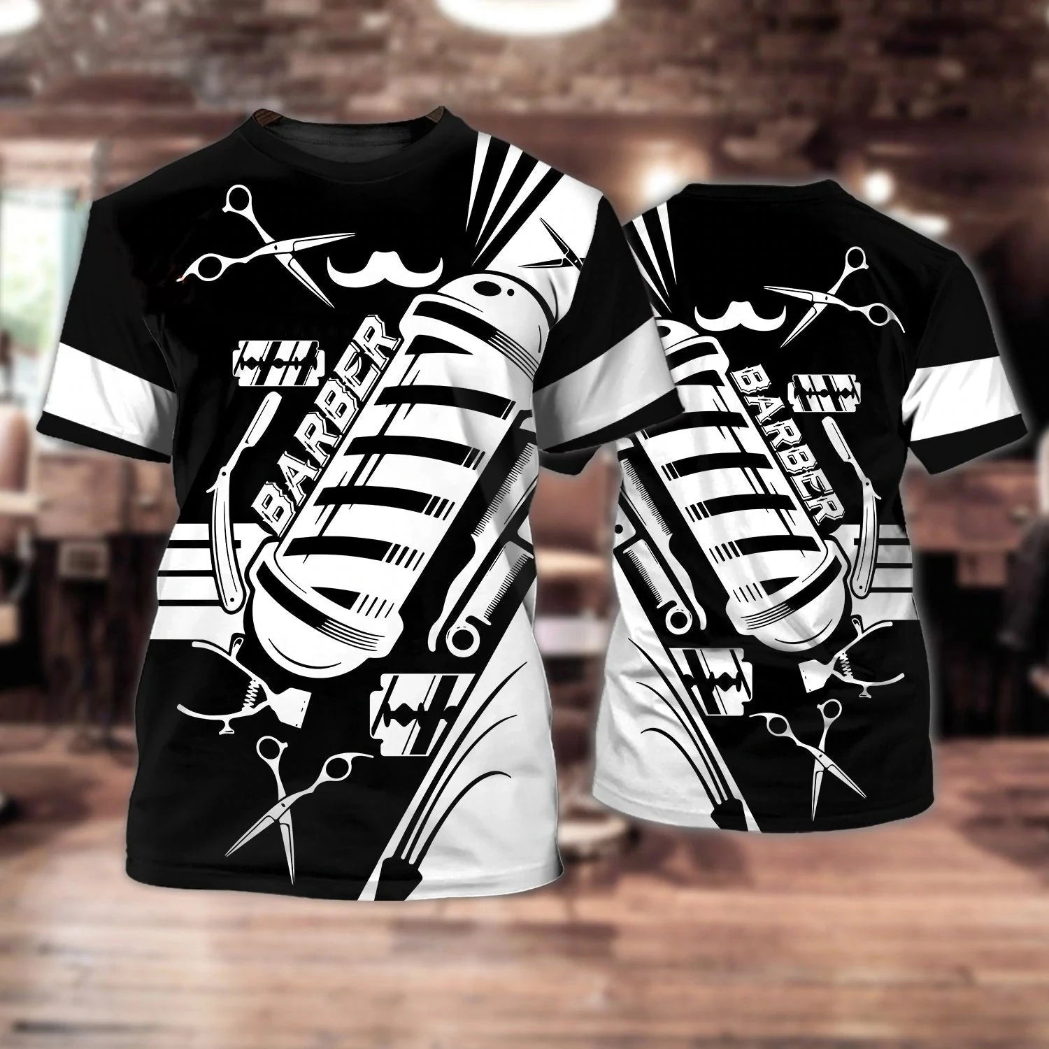 T-shirt Parrucchiere Streetwear Abbigliamento uniforme Barber Shop