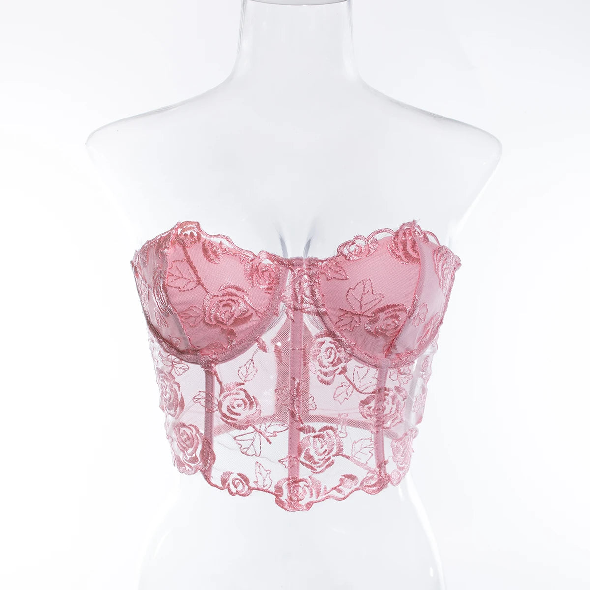 Yimunancy Crop Top senza spalline Donna Floreale