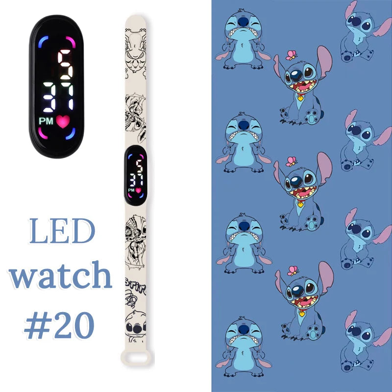 Stitch Orologi per bambini Bracciale sportivo impermeabile LED Touch digitale