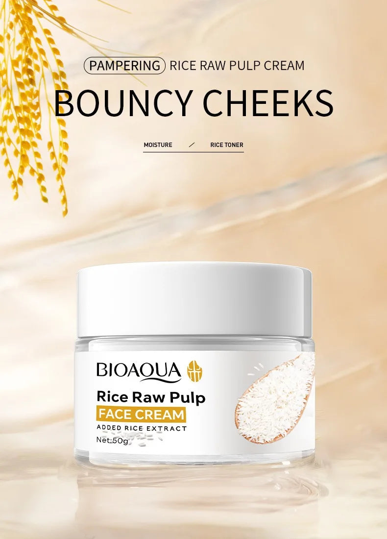 BIOAOUA Rice Puree Series Riduce le rughe, ammorbidisce la pelle, migliora la struttura della pelle, idrata, nutre la pelle e pulisce il viso