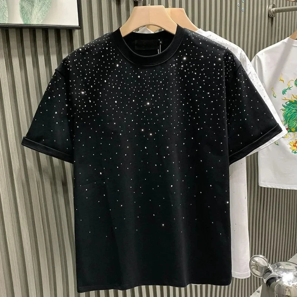 T-shirt estiva con strass T-shirt casual brillantini
