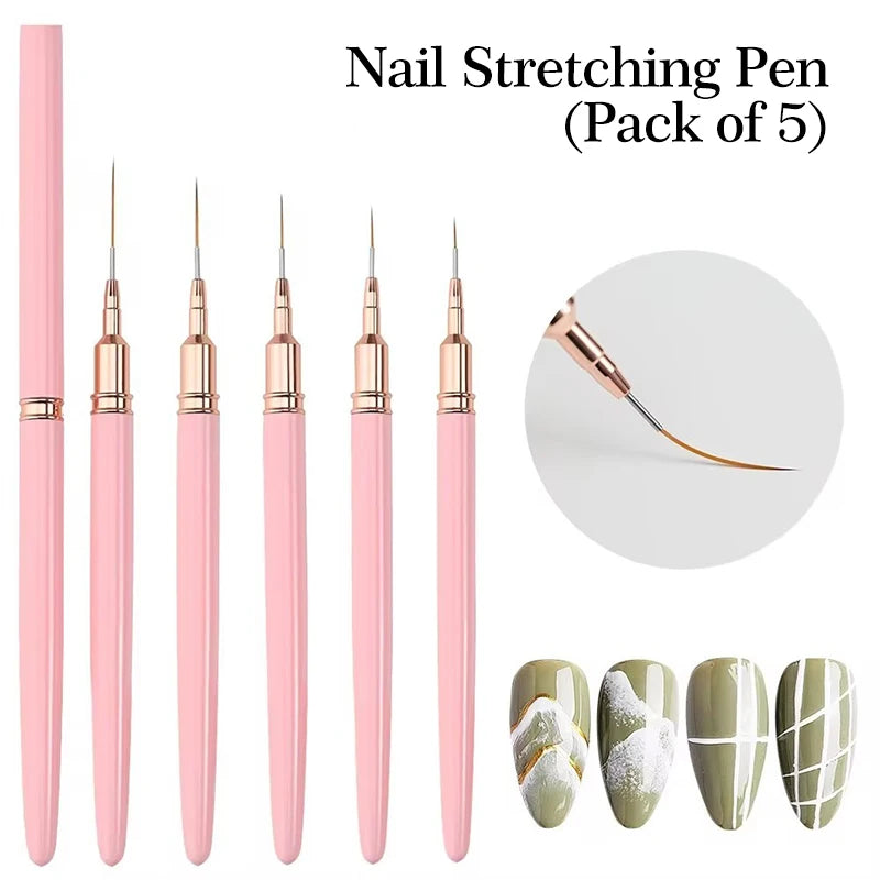 Strumento professionale Nail Art Liner Brush Set 5pcs