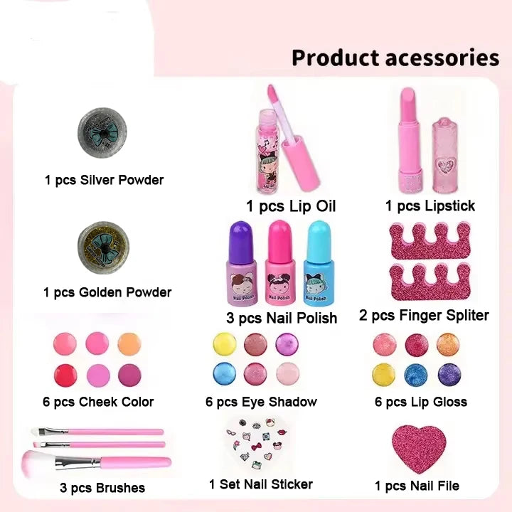 Trucco per bambini Cosmetici Finta Scatola da gioco Principessa Trucco Ragazza Set da gioco Rossetto Ombretto Sicurezza Kit non tossico