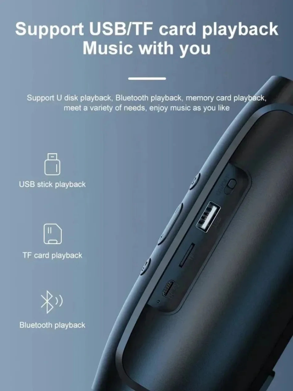 Lenovo TF USB Bluetooth Altoparlante portatile Doppio altoparlante Stereo all’aperto Riproduzione FM Trasmissione vocale Subwoofer Altoparlanti wireless